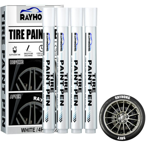 Wasserfester weißer Reifenmarker – 4er-Pack