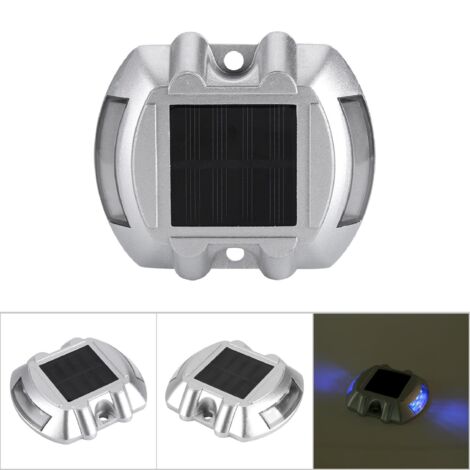 Wasserfestes Solar-LED-Straßenlichtpanel, Aluminiumguss, blaues Licht, 6 LEDs - Mano
