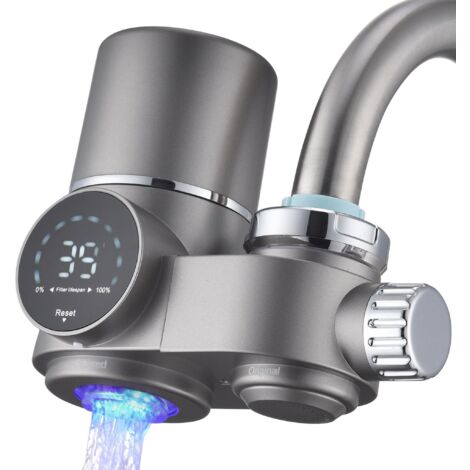 Wasserfilter für Wasserhahn, Blaulicht-Sterilisation,Leitungswasserfilter, Entfernt Chlor, Schwermetalle und Schlechten Geschmack,Wasser mit besserem