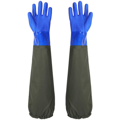 Wasserfisch-Angelhandschuhe, Geschirrspülhandschuhe, Autowaschhandschuhe, wasserdicht, rutschfest und verschleißfest, Teichreinigungshandschuhe, elastische Bündchen FLITI