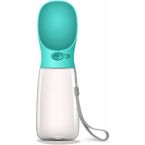 Wasserflasche für Hunde, auslaufsicherer tragbarer Wasserspender für Welpen – mit Wasserspender für Haustiere im Freien, Wandern, Reisen (350 ml, Blau)