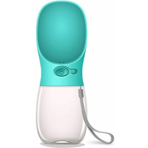 Wasserflasche für Hunde, auslaufsicherer tragbarer Wasserspender – mit Wasserspender für Haustiere im Freien, Wandern, Reisen (350 ml, Blau)