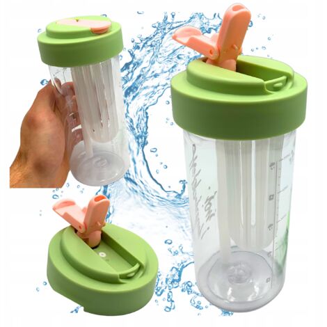Wasserflasche mit Strohhalm, langlebig, mit abgestuftem Filter, 600 ml