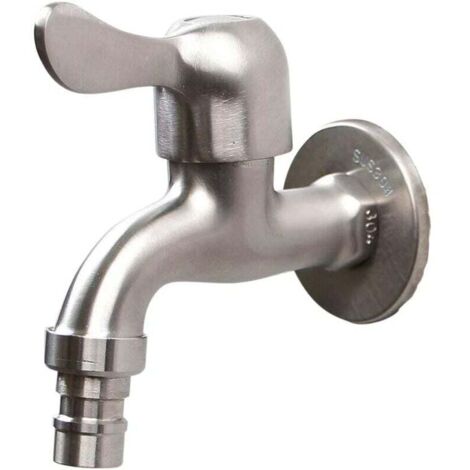 Wasserhahn aus Gusseisen, Auslaufhahn aus Edelstahl 304, 1/2 Zoll