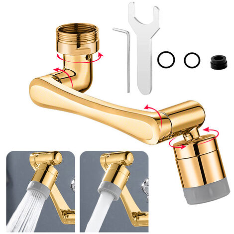 Wasserhahn-Belüfter, Küchen-/Badezimmer-Wasserhahn-Sprühgerät, mit 2 Sprühmodi, Waschbecken-Wasserhahn-Sprühkopf (Gold)