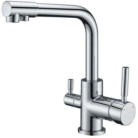 Wasserhahn Küche 3 Wege Trinkwasserhahn Armatur für Wasserfilter Küchenarmatur Spültischarmatur 3 in 1 Mischbatterie Küche