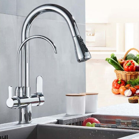 Wasserhahn Küche Ausziehbar Küchenarmatur Spültischarmatur mit Brause 3in1 DE