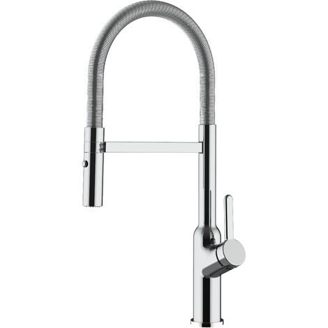Wasserhahn Kueche Spueltischarmatur Verchromt Kuechenarmatur mit 360 schwenkbarem Auslauf und abnehmbare 2 strahl Handbrause - BOD Design