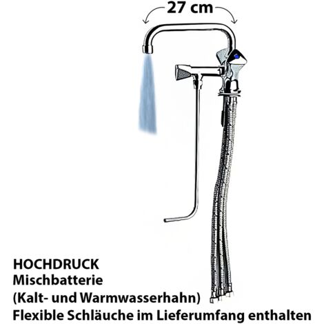Wasserhahn, Küchenarmatur, Wasserarmatur - Mischbatterie für 1 Becken Hochdruck