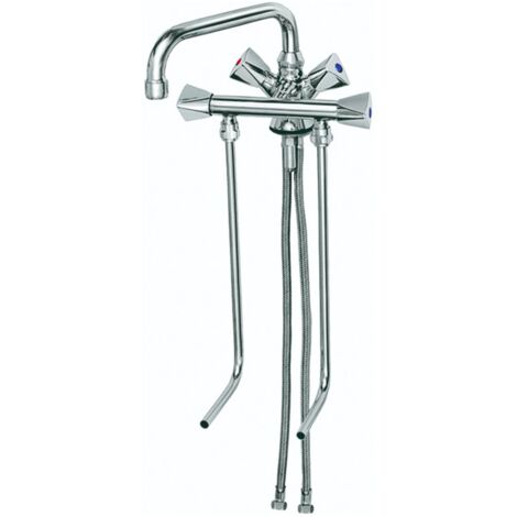 Wasserhahn, Küchenarmatur, Wasserarmatur - Mischbatterie, Model „BRUSE“, für 2 Becken Hochdruck