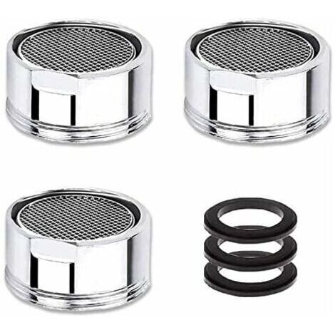 Wasserhahn-Luftsprudler M22/M21,5, 3-teiliger wassersparender Wasserhahn-Luftsprudler mit Edelstahlfilter, Wasserhahn-Filter-Luftsprudler (21,5 mm Außengewinde)