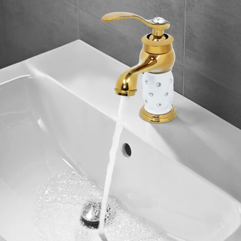 Wasserhahn Messing mit Diamant HeiBes Kaltes Wasserhahn Waschbecken Ersatzteil