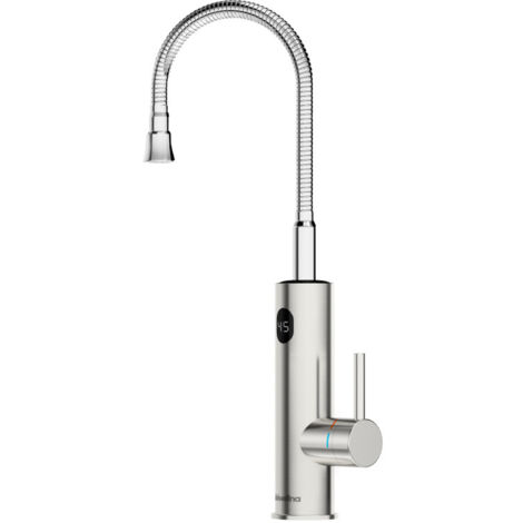 Wasserhahn mit Durchlauferhitzer, 3200W Electric Wasserhahn Küche LED Digitalanzeige Küchenarmatur Edelstahl 360° Flessibile Drehung Mischbatterie Küche IPX4 Wasserdicht Armatur Küche