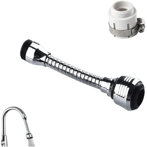 Wasserhahn-Sprudler, Wasserspar-Drachenhaar-Sprudler, Wasserauffangbehälter, Strahlregler für 1532mm Wasserhahn-Erweiterung, 360 Grad flexibler Schwenk-Duscharmaturfilter (mittellanger Schlauch, klein