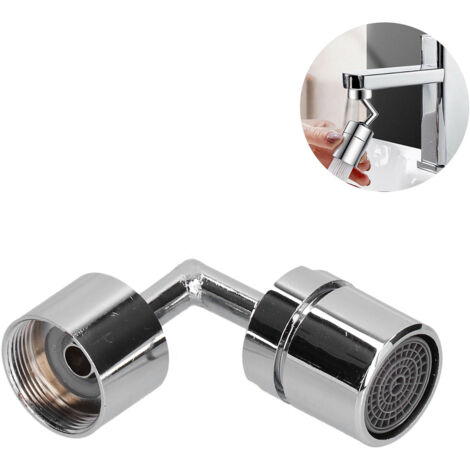 [Wasserhahn-Sprühkopf] Dank seiner 720°-Drehung verhindert dieser 22 mm große Sprühkopf aus ABS und Kupfer mit Adapter und Dichtung effektiv Spritzer und sorgt so für eine bequeme und auslaufsichere A