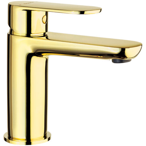 Wasserhahn Waschbeckenarmatur in gold ALPINIA-30, B/H/T ca. 5/14,5/15,5 cm