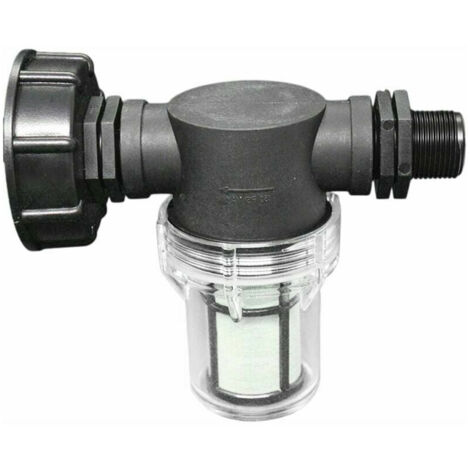 Wasserhahnanschluss für 1000-Liter-Tank, S60x6-Adapter mit integriertem Filter, 3/4"-Gartenschlauchanschluss für Regenwassersammelanlage