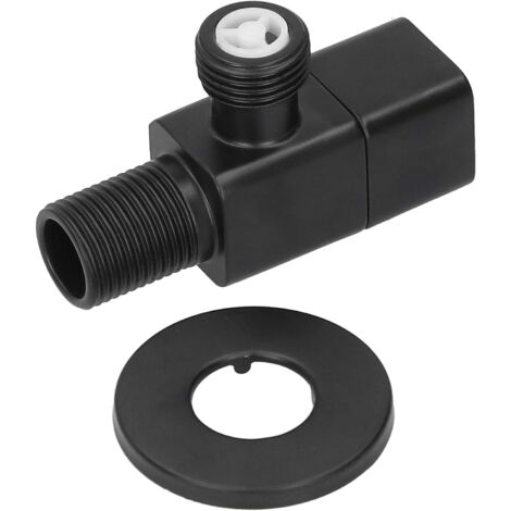 Wasserhahnventil, Mischer-Wasserabsperrventil G1/2 Winkel-Wasserhahn-Eckventil, G1/2 Schwarzlack Hochleistungs-Absperrventil für die Wohnküche