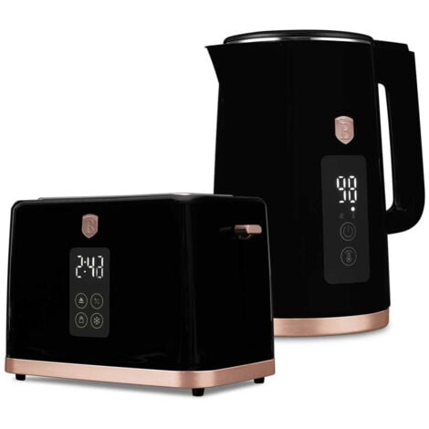 AUTRES Wasserkocher 1,7 l + Digital-Toaster Berlinger Haus BH-9540 Black Rose