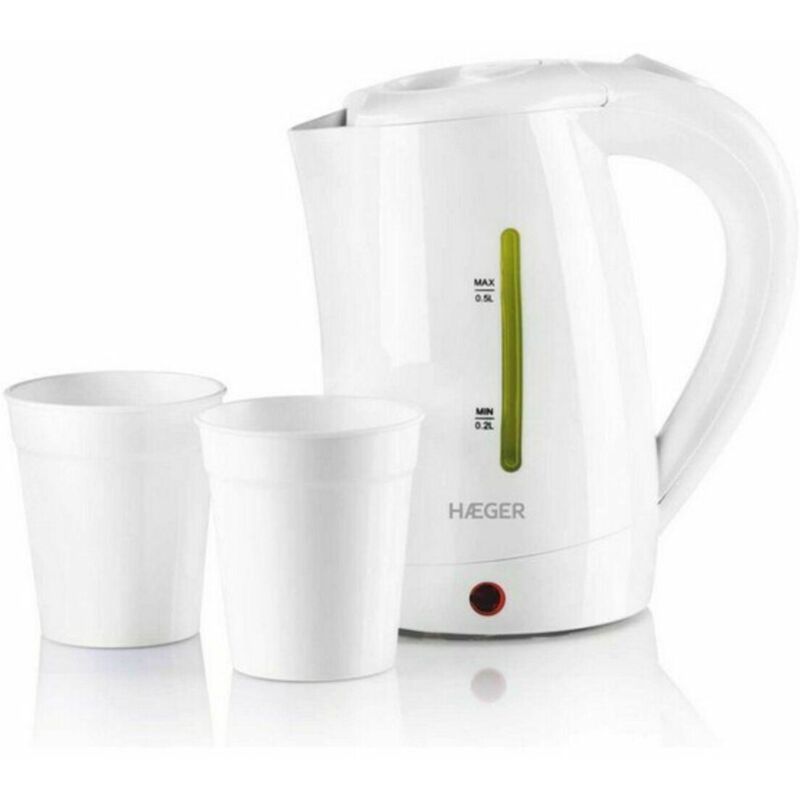 Haeger Weiß Reise Wasserkocher 0,5 L 1100W