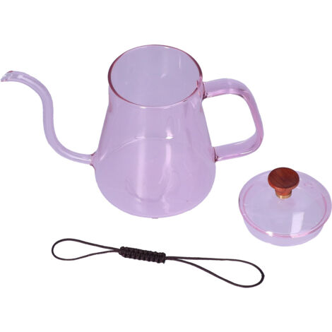 Wasserkocher mit großem Fassungsvermögen und langem Ausguss, hitzebeständig, leicht zu reinigen, rosa