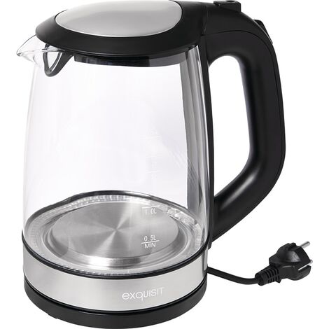 Wasserkocher WK 3501 swg 2200 W schwarz ,2l 1,1kg Glas,VA LED blau - 5010060