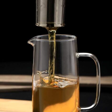 Wasserkrug aus Glas mit Edelstahlfilter, 1200 ml Kaffeemaschine für Kaltbrühkaffee mit Siebfilter