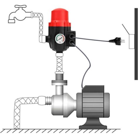 Wasserpumpen-Druckschalter 10 bar, elektrischer Druckschalter, automatischer Start und Stopp, rot (Schnittstelle: G1)