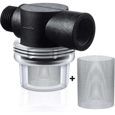 Wasserpumpensieb-Filter-Set beinhaltet Twist-On-Rohrsieb und extra 50 Mesh Edelstahl-Filtersieb, Wohnmobil-Ersatz, 1/2-Sedimentfilter, kompatibel mit WFCO-Pumpen