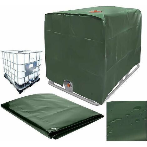 Wassertankabdeckung, IBC-Tankabdeckung für 1000-Liter-Tank, Wassertankbehälter-Schutzabdeckung, staubdicht, UV-beständig, regenfest, 120 x 100 x 116 cm (Grün)