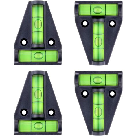 Wasserwaage, kleine magnetische T-förmige Wasserwaage mit 2 Nivellierblasen. 4er-Set, Wohnmobil-Zubehör, Stabilisatoren, Kameras oder andere Geräte zum Nivellieren