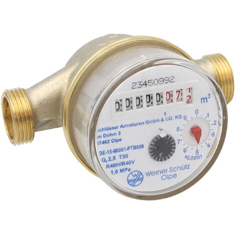 SCHLÖSSER ARMATUREN Wasserzähler Neu geeicht (2024) Wasseruhr Kalt/Warm Qn1,5-Qn2,5 versch. Ausführungen