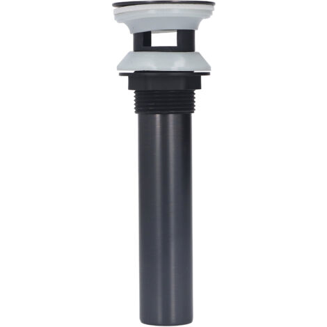 Waste Stopper Press Bounce Drain Assembly Non Overflow Stainless Steel Black for Basin Sink Bathroom
