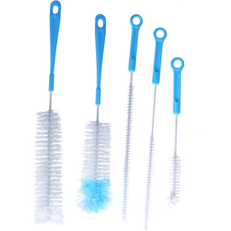 Water Bottle Brush 5pcs Long Handle Cleaning Brush for Narrow Neck Water Bottle Baby Bottle Coffee GrinderBlue