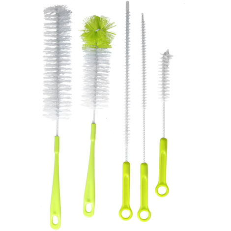 Water Bottle Brush 5pcs Long Handle Cleaning Brush for Narrow Neck Water Bottle Baby Bottle Coffee GrinderGreen