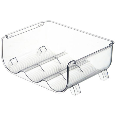 Water Bottle Organizer Stackable Transparent 3 Slots Desktop Water Bottle Holder Rack for Kitchen Office Cabinet