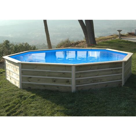 Water Clip Piscine bois octogonale - 4,95 x 3,15 x H. 1,29 m SAINT BERNARD