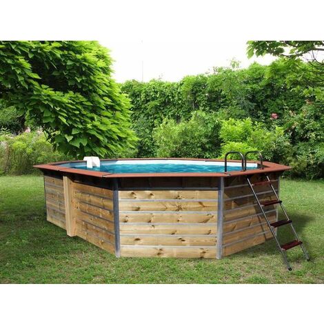 Water Clip Piscine bois octogonale - 5,90 x 4,20 x H. 1,29 m FUGUA