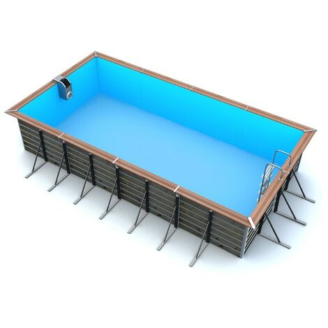 Water Clip Piscine bois rectangulaire 6,80 x 3,70 x H. 1,47 m TILOS