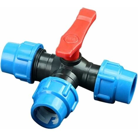 Water Compression Fitting, 1pc Water Hose Compression Tee Connector for Gardening, Agricultural Irrigation (25mm)