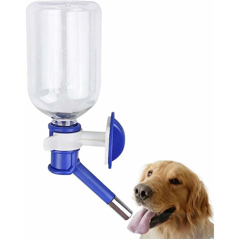 Distributeurs d'eau Chien Chat Bouteille d'eau pour Chien Gourde Chien à Suspendre sur Cage Bouteille d'eau de 500ml