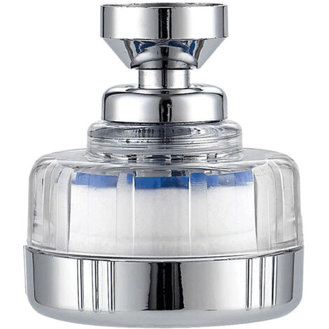 Water Filter Faucet with 6 PP Cotton Filter Elements, Universal Anti-Limescale Faucet Filter, 360° Rotatable Sprayer Head