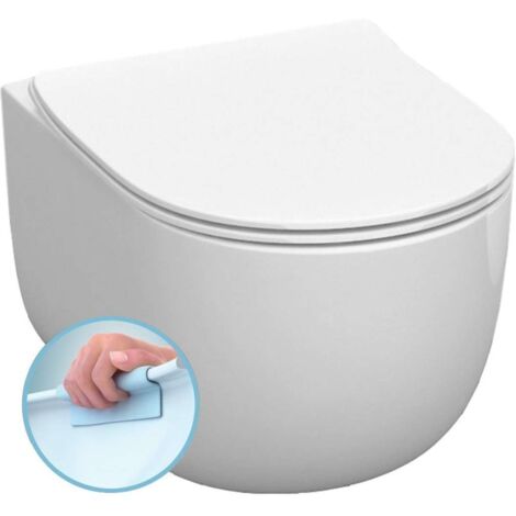 Water Flo sospeso senza brida (rimless) cm. 54x37 bianco lucido