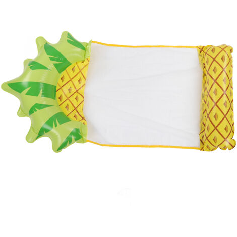 Water Hammock Float Lounger Pineapple Fruit Pattern Foldable Multifunction Inflatable Float Lounger for Beach Pool