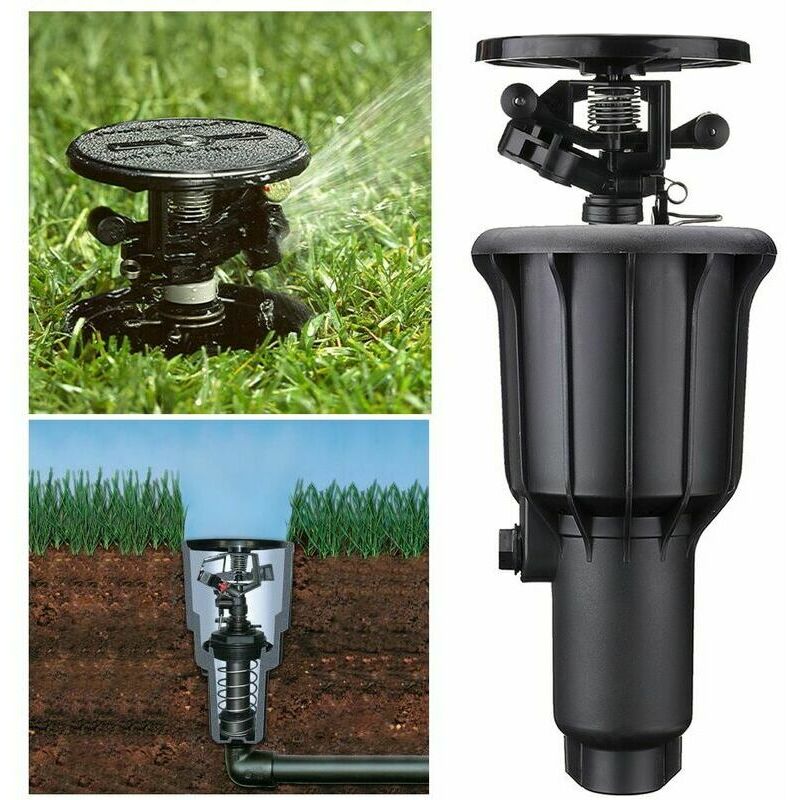 Water Irrigation Mist Sprinkler Auto Rotate Popup Spray Head Outdoor Garden Lawn 1/2/3/4 Inch Built-in Nozzle
