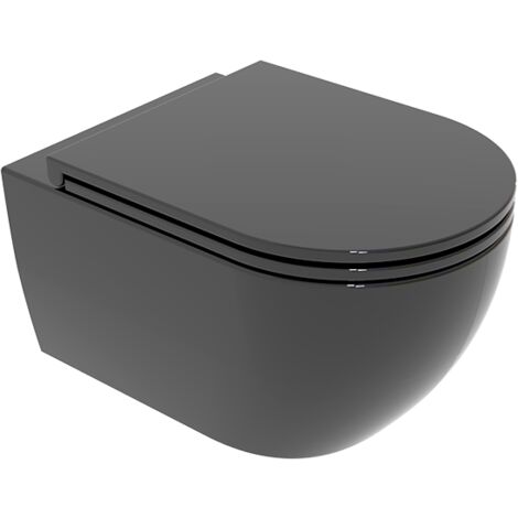 Water Like sospeso senza brida (rimless) cm. 52,5x36 nero lucido
