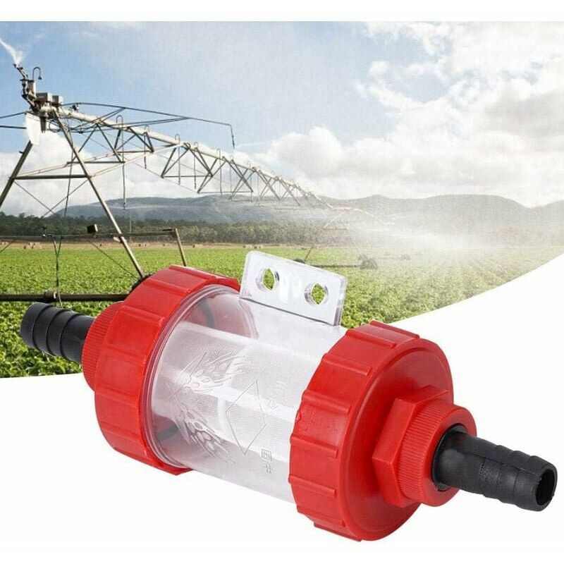 Water Pump Filter, Agricultural High Flow Water Pump Inline Transparent Filter for Gardening Water Pump(G3/4in)