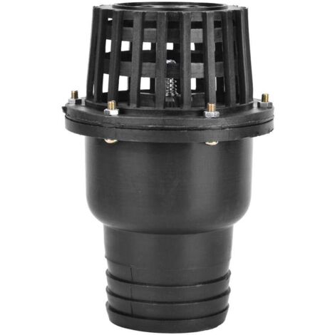 Water Pump Foot Valve, Black PVC Low Pressure Flat Check Valve, for Fluid Machine(3")