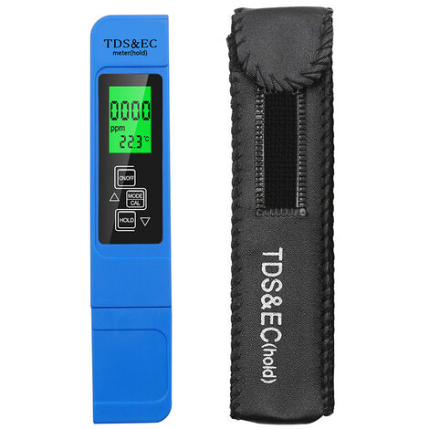 Water Quality Test Meter TDS PH EC Temperature 3 in 1 Set,Blue