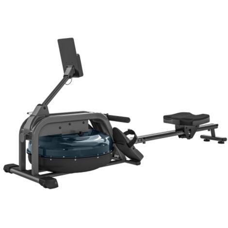 Water Rowing Machine with Wheels, Vertical Storage, Adjustable Resistance, for Strength, Cardio Training